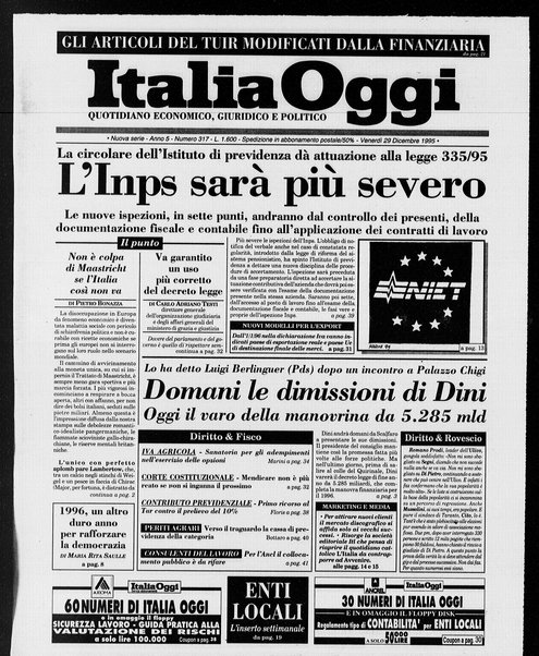 Italia oggi : quotidiano di economia finanza e politica